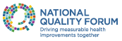 National Quality Forum logo with tagline: Driving measurable health improvements together